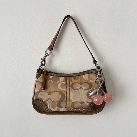 Handbags - Coach Mini Brown Optic Bag